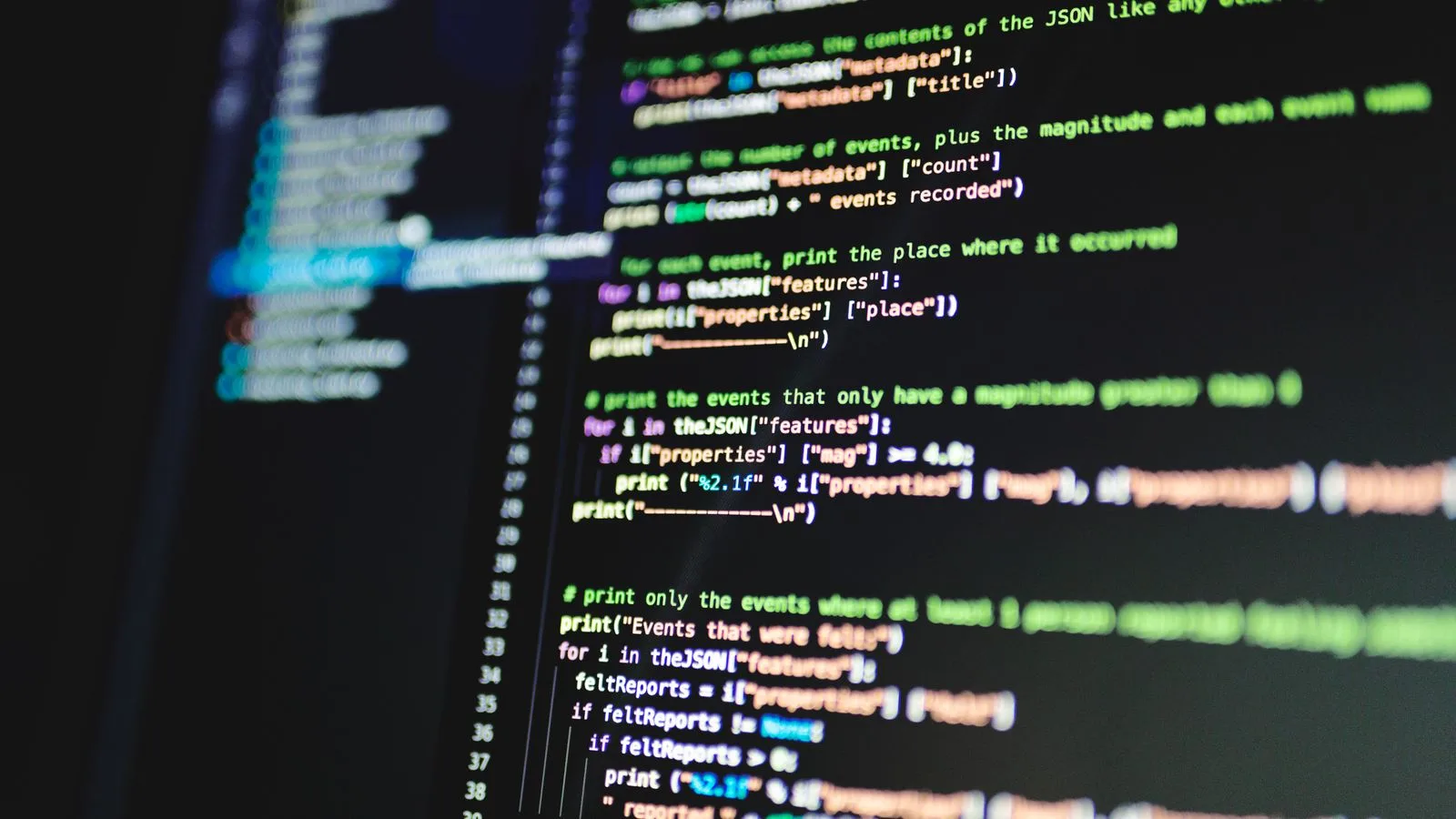 Lignes de code affichées sur un écran d'ordinateur